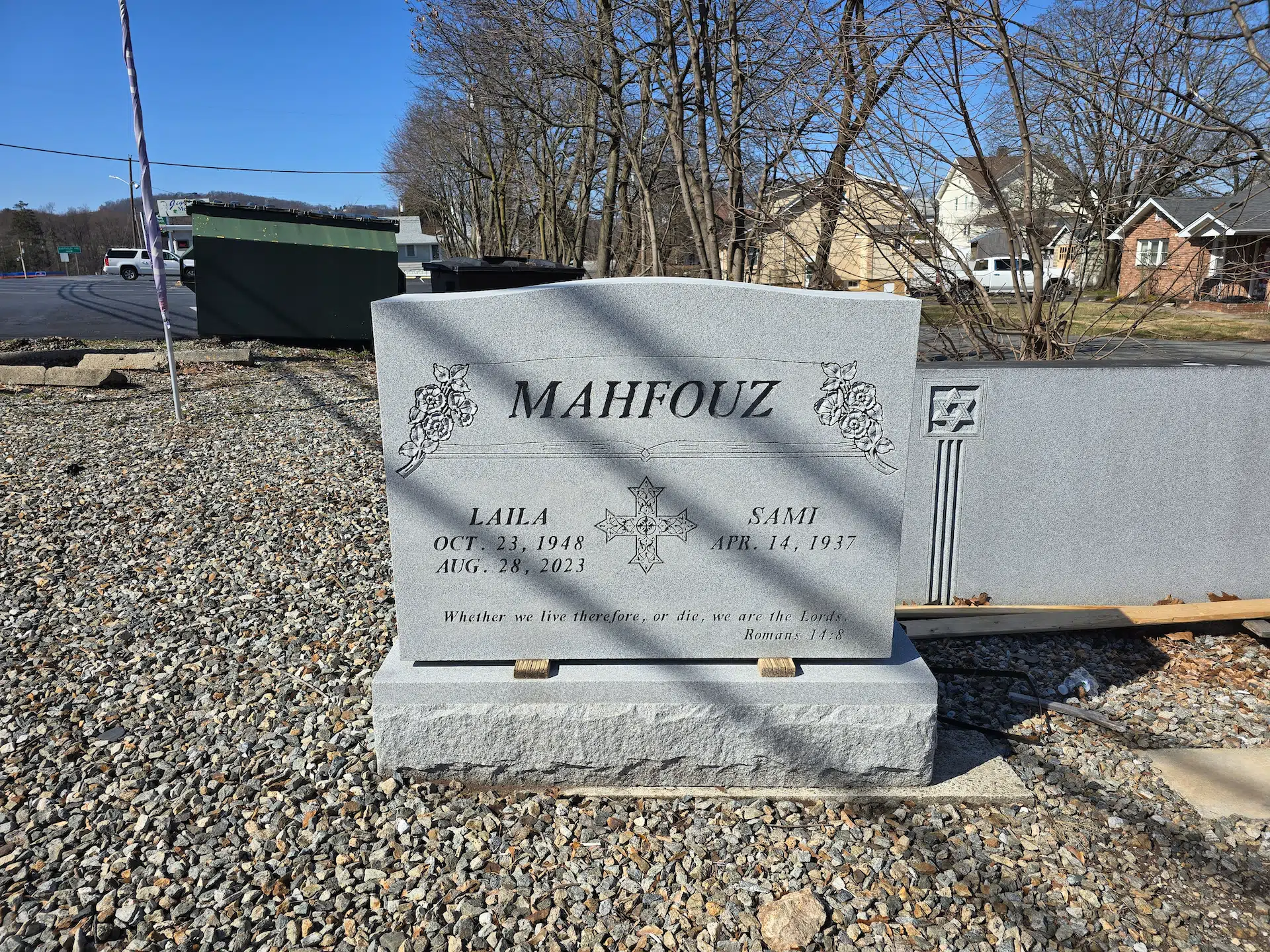 Granite Memorial Bench hand-carved by Memorial Bench Store in NJ — image 2